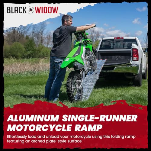 Black Widow Aluminum Single-Runner Plate Motorcycle Ramp, 750 lb, 7 Ft 5 in - size: Single.