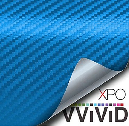 VViViD Dry Carbon Fibre Detailing Vinyl Wrap Tape 2 Inch x 20ft Roll DIY (Electric Blue) - color: Carbon Fiber Blue