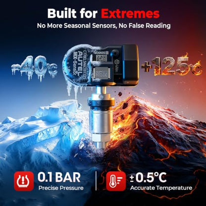 Autel TPMS Sensors Set of 4, MX-Sensor 315+433MHz Tire Pressure Sensors