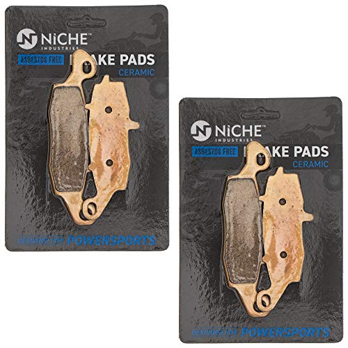 NICHE Front Rear Brake Pad Set for Kawasaki 43082-1264 Ceramic 2 Pack - size: 2 Sets (2 Wheels)