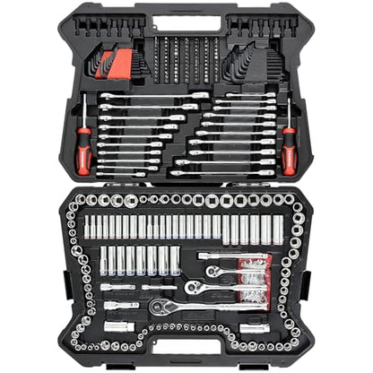 STARWORK TRUE MECHANIC 303-Piece Mechanics Tool Set and Socket Set, 1/4", 3/8", 1/2" Drive, Professional, SAE/Metric - color: Black