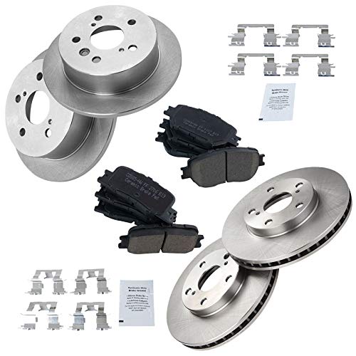 TRQ Front and Rear Ceramic Brake Pad and Rotor Set - style: BKA11251