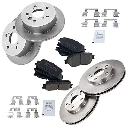 TRQ Front and Rear Ceramic Brake Pad and Rotor Set - style: BKA11251