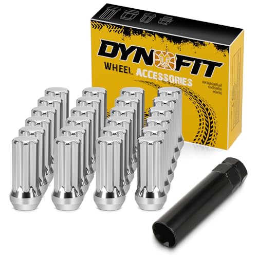 Dynofit 14x1.5 7 Spline Chrome Lug Nuts,for Silverado Ram 1500 F150,24pcs - color: Silver, size: 24pcs