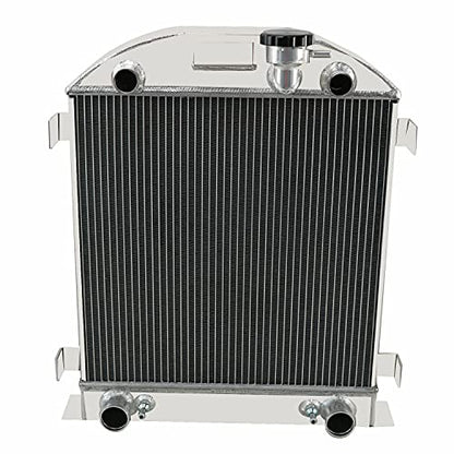 4 Row Aluminum Radiator Compatible with 1928 1929 Ford Model A With Flathead V8 Engine AT/MT