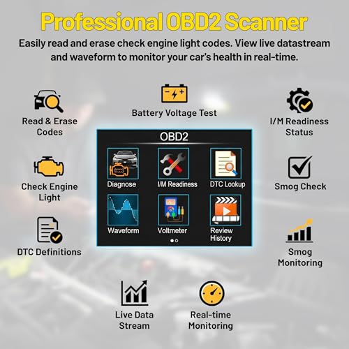 Car OBD2 Scanner Battery Tester 2 in 1 Code Reader Full OBDII Diagnosis 12/24V - color: BT80 2 in 1 Code Reader