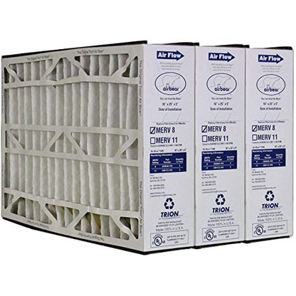 Trion 255649-105 Air Bear MERV 8 High-Performance Pleated Air Purifier Furnace Filter, Cleaner Purification Systems, 16 by 25 by 5 Inches (3 Pack)