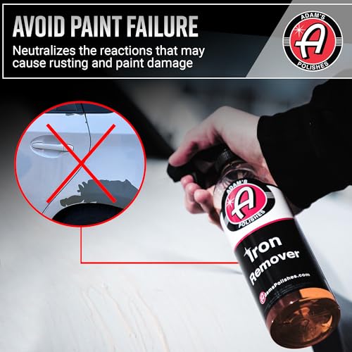 Adam's Iron Remover (16oz, 2 Pack) - Fallout & Iron Remover Spray for Car Detailing Removes Iron Particles in Auto Paint, Wheels, Motorcycle, RV & Boat - Use Before Clay Bar, Wax or Car Wash - size: 16 fl. oz (2 Pack)