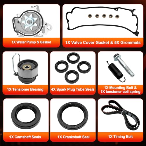 Timing Belt Kit With Water Pump Fit For 2001-2005 Honda Civic Engine - size: TCK312