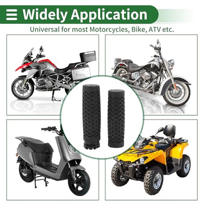 Motoforti 1" 25mm 1.1" 28mm Motorcycle Hand Grips Cover Kit Non Slip TPU Handlebar Cover for Motorcycle Scooter Bicycle ATV Black 1 Set
