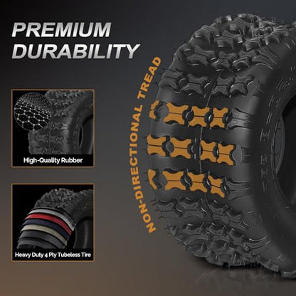 TUFFIOM Set of 2 Minibike ATV Tire, 18x9.5-8/4 Ply Off-Road ATV UTV Tires for All Terrain,Sport Tires Distribute Grounding Pressure,Prevent stuck, Tubeless Trail Tire