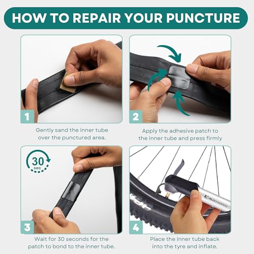 VeloChampion Self Adhesive Bike Tire Repair Kit & Optional Tire Levers - size: 40 Patches