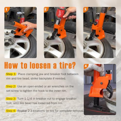 Camoo Manual Tire Bead Breaker, 38"-42" Tires Changer Tool with Rubber Pad