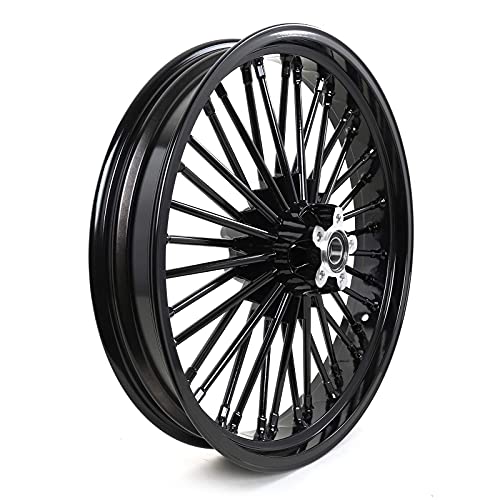 TOFR 21x3.5 18x5.5 Fat Spoke Black Wheels For Harley Dyna FXDB FXD 06-07 - color: 21x3.5 18x5.5 Black, size: Dyna 2006-2007