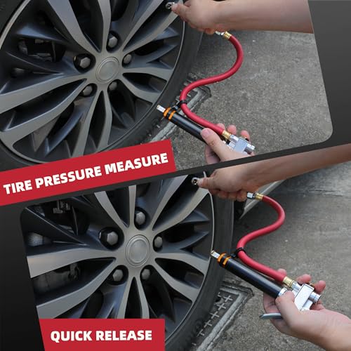 Bayonet-Style Tire Inflator with Pressure Gauge, 20-120 PSI, 1/4’’ NPT Inlet - size: 1/4'' NPT inlet