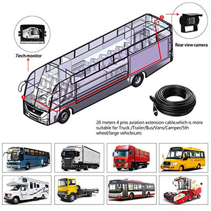 RV Backup Camera and Monitor Kit with 7inch HD Monitor+2 Rear View Cameras