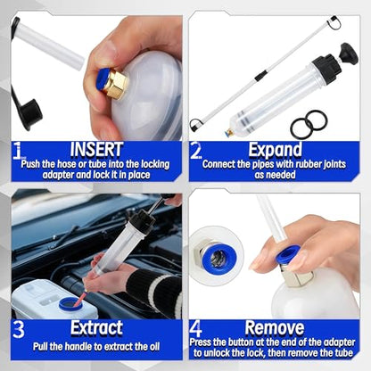 500CC Fluid Extractor Pump Kit with 28" Soft Hose & Two 12" Extension Tubes