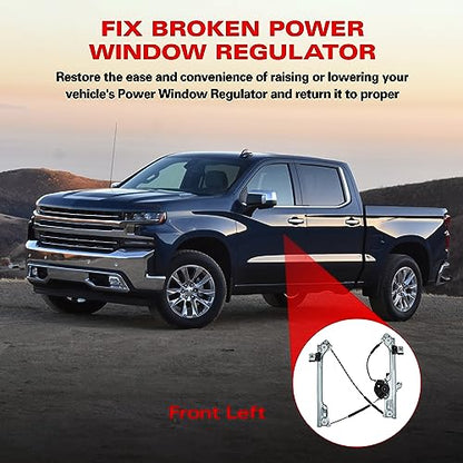 BDFHYK 751-724 Car Vehicles Power Window Regulator for Automotive with Motor Front Left Driver Side for Cadillac Escalade, for Chevy Cheyenne Silverado Suburban Tahoe, for car Window - size: Front Left, style: 2014-2019 Chevy Silverado 1500