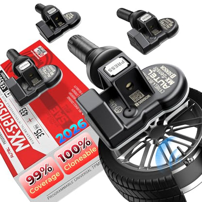 Autel TPMS Sensors Set of 4: Universal Programmable Tire Pressure Sensors