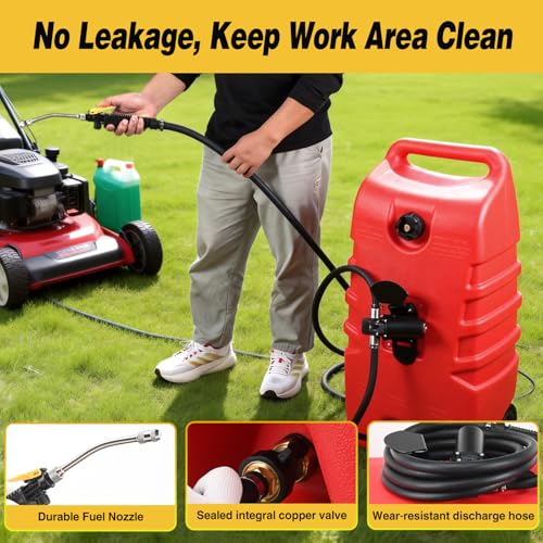GOOACC 14 Gallon Fuel Caddy Portable Fuel Transfer Tank w 12V Electric Pump - size: 14 Gal Electric
