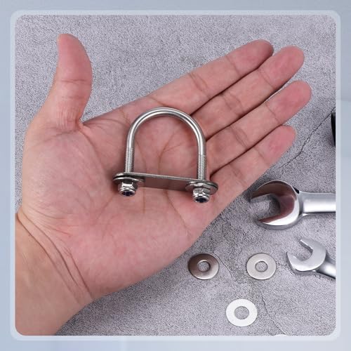 METALLIXITY U Bolts 4Set M6x33x53,Round U Bolt Kits 304 SS U Clamp - color: Silver, size: M6x33x53mm