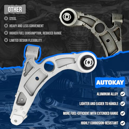 AUTOKAY Front Lower Control Arm Suspension Kit for Jeep Cherokee 2020-2023 - size: 18.11''×16.85''×5.12''