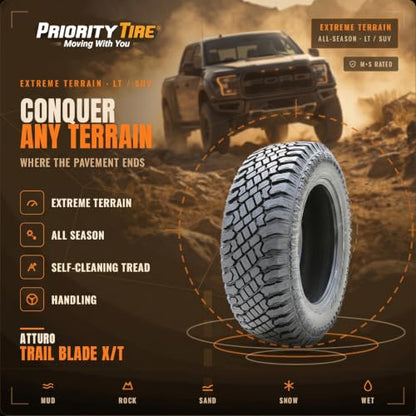 Atturo Trail Blade X/T XT Truck/SUV All-Terrain Mud Off-Road Radial Tire-275/45R20 275/45/20 275/45-20 110H Load Range XL 4-Ply BSW Black Side Wall - size: 275/45R20