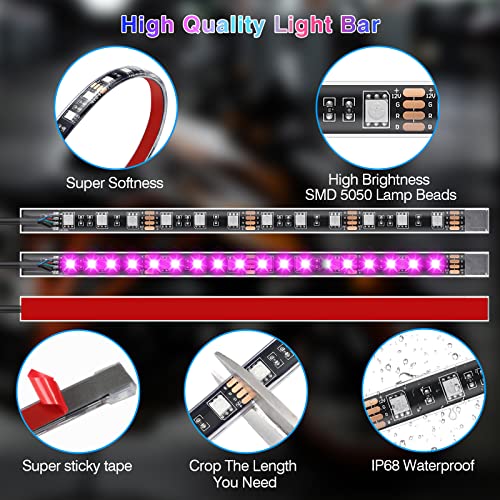 20PCS Motorcycle RGB LED Light Kit with Brake Turn Signal Dual Zone, Underglow Lights with APP/RF Remote, Neon Accent Waterproof 12V for Touring, Large Cruiser & Custom Show Motorcycle - size: 20PCS
