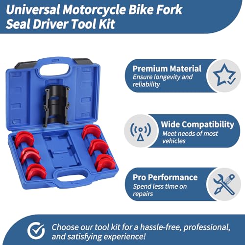 Universal Motorcycle Bike Fork Seal Driver Tool Kit 14Pcs Installer Driver Set for 35mm 36mm 40mm 41mm 42mm 43mm 45mm 46mm 47mm 48mm 49mm 50mm