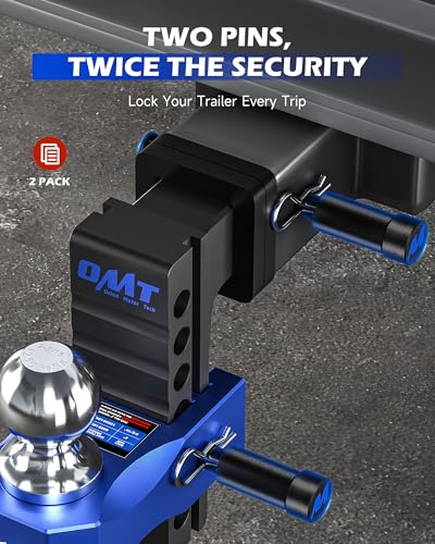 OMT 2 Pack Locking Hitch Pin Set with 5/8" Pin for 2 & 2.5 Receiver - color: Black, size: 2 & 2.5 in - 2 Pack