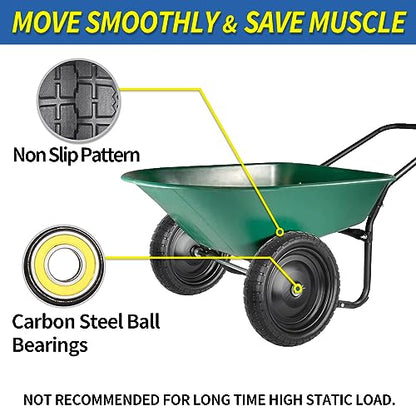 GICOOL 13'' 4.00-6'' Flat Free Solid Wheelbarrow Tire and Wheel, 4 Pack - size: 13"x4.00-6 Flat-free Tire - 4 Pack