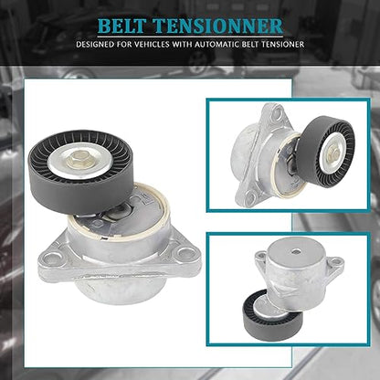 IRONTEK 96349976 Belt Tensioner Pulley Assembly fit for Chevrolet (04-08 Aveo/ 06-08 Aveo5), for Pontiac (2005-2008 Wave/ 2005-2007 Wave5), for Suzuki 2004-2008 Swift+ #305388 38376 49406 25184786 - size: 96349976