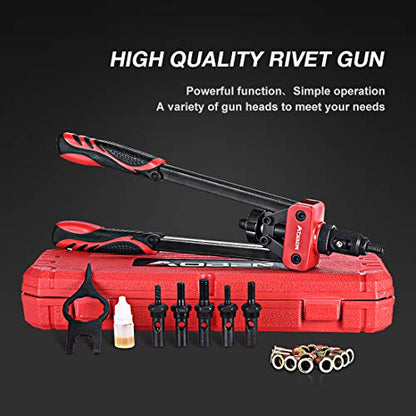AOBEN 14" Rivet Nut Tool, Professional Hand Rivet Nut Setter Kit Labor-Saving and Compact Design Including 6 Interchangeable Mandrels 90pcs Rivnuts and 2 Mandrel Lock Pins - size: 14" Rivet Nut Tool Kit