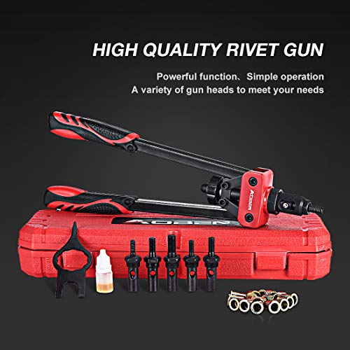 AOBEN 14" Rivet Nut Tool, Professional Hand Rivet Nut Setter Kit Labor-Saving and Compact Design Including 6 Interchangeable Mandrels 90pcs Rivnuts and 2 Mandrel Lock Pins - size: 14" Rivet Nut Tool Kit