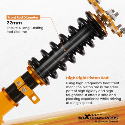 maXpeedingrods Coilovers for Honda CR-V 2007-2011, Height Adjustable Full Coilovers Suspension Kit, Preset Damping Lowering Kit Gold