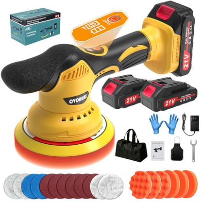 Cordless Car Buffer Polisher Kit (28pcs), 8-Speed & 2*21V Batteries