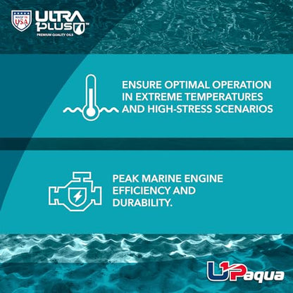 ULTRA 1PLUS U1P-Aqua SAE 25W-40 Synthetic Blend 4T Marine Engine Oil NMMA FC-W (Gallon) (Pack of 4) - size: 1 Gallon (4 Quarts) (Pack of 4)