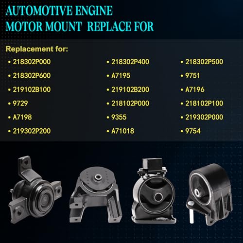 Motor Mount Kit for 2011-2013 Sorento 2.4L 3.5L FWD - size: A7198 A71018 A7196 A7195