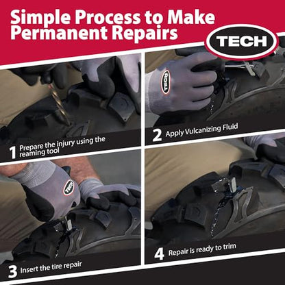 TECH Permacure Truck Tire Plug Kit, Heavy Duty Tire Repair Plugs, 40 Ct Kit