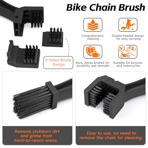Bike Chain Cleaning Kit with Bicycle Chain Degreaser,Wet Lube,Chain Brush