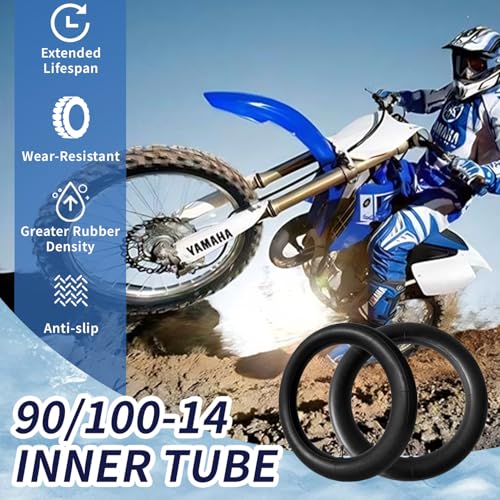 2 Pack 90/100-14" 3.00-14 inch Heavy Rear Inner Tube, 14 Inch Tire - size: 90/100-14 (2 Pack)