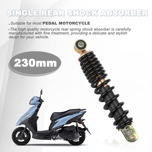 Minho Motorcycle Single Rear Shock Assembies 230MM/9.06" in Heavy Iron Material Compatible with Chinese GY6 50cc Scooter Mopeds Taotao ATM50 - size: 230mm