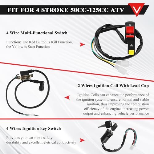 PRO BAT 50cc 70cc Pit Dirt Bike Wiring Harness Kit 5-Pin AC CDI Box - color: Multicolored