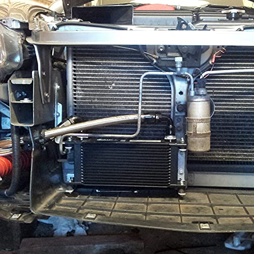 16 Row 10AN Transmission Oil Cooler Stacked Plate with 6AN 8AN Adapter Universal Aluminium Alloy Engine Oil Cooler Black - size: 16row