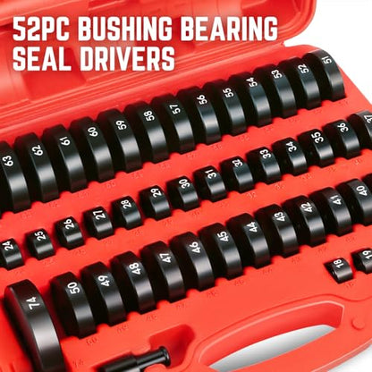 DNA Motoring 52pcs Custom Bushing Driver Set, 52 in 1 Transmission Bearing Race Seal Wheel Axle Installer Removal Tools Kit, TOOLS-00575 - style: 52pcs Bushing Driver Set