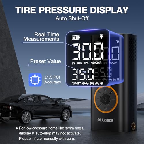 OlarHike Tire Inflator Portable Air Compressor,Built-in Short Hose