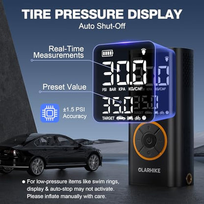 OlarHike Tire Inflator Portable Air Compressor,Built-in Short Hose