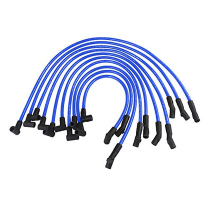 JDMON 10.5mm Spark Plug Wires Compatible with Ford F-150 F150 Mustang 5.0L 5.8L SBF 302 289 Ignition Wires High Performance Blue - color: Blue