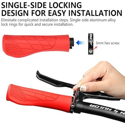 Ergonomic Non-Slip Comfort Bike Grips for BMX/Scooter - color: Red