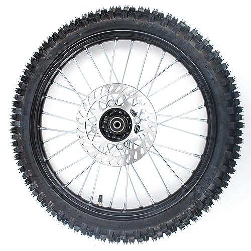 With brake discs 70/100-17 2.75-17 for Pit Dirt Bike tire 12-15mm Bearing Front Rim tube tire Disc Brake Wheel Rim With 190MM brake disc